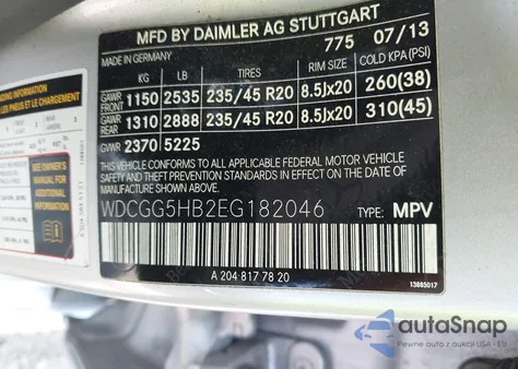 2014 Mercedes-Benz Glk 350 из США, поврежденный, VIN WDCGG5HB2EG182046